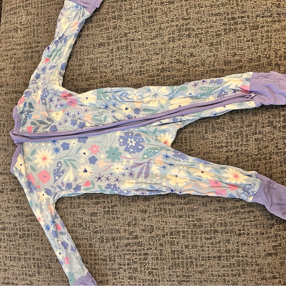 Little sleepies Floral Baby 0-3 convertible sleeper